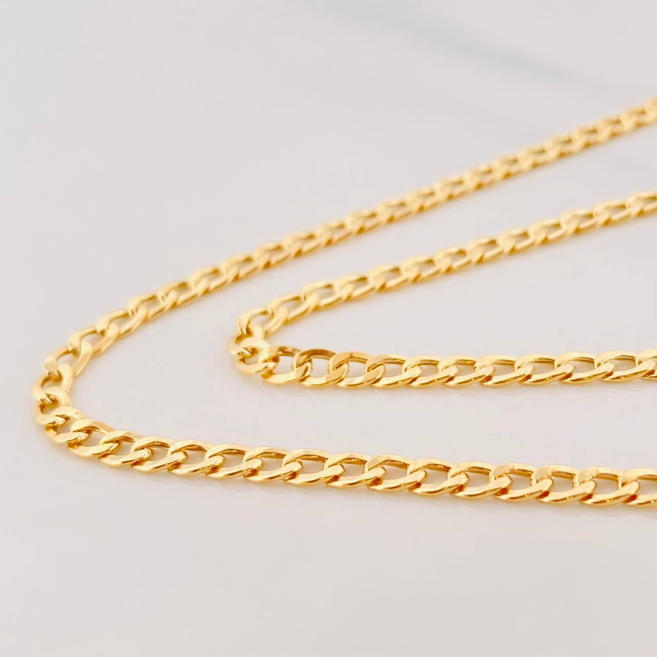 Cadena Cubana 4.1g / 24 in / 3.19mm Oro Amarillo 18K