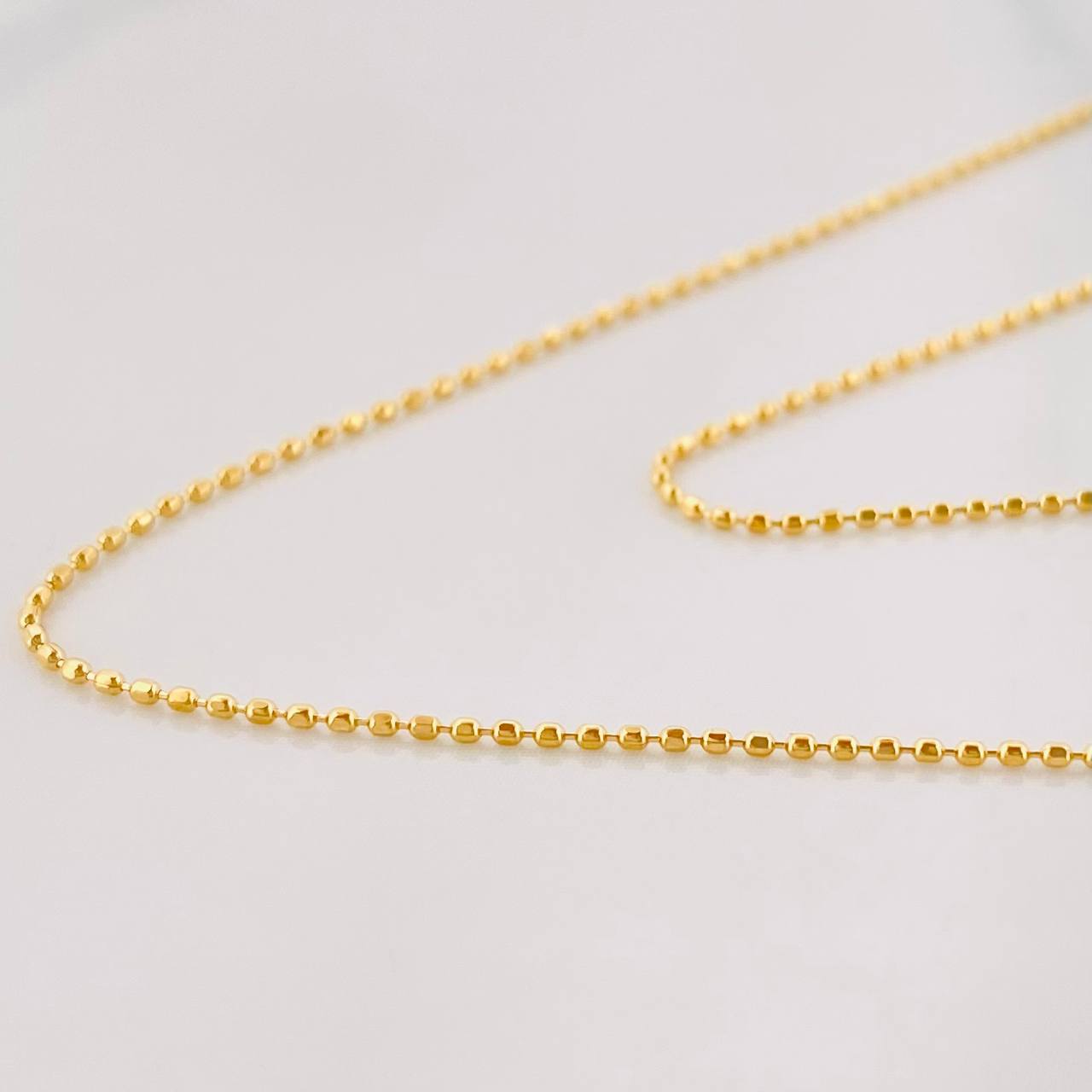 Cadena Militar 1.4g / 18 in / 0.8mm Oro Amarillo 18K