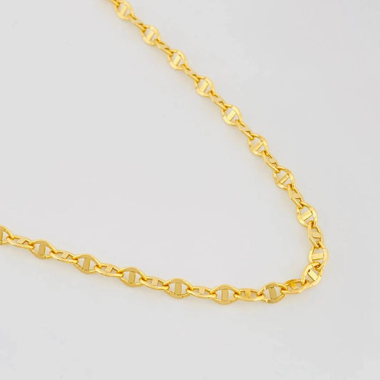 Flat Mariner Chain Volga 3.4g / 24 in / 2.7mm 18K Yellow Gold