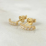 Stud Earrings Nail Line 1.2gr / 1cm / Special Pearl 18K Gold