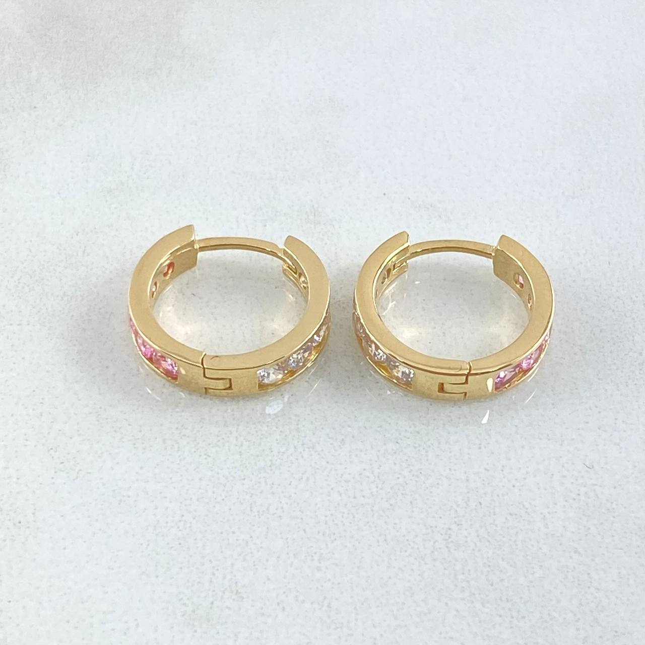 Candongas Doble Faz Tupido 3.35gr / 1.5cm / Nac.Esp. Oro 18K