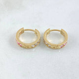 Candongas Doble Faz Tupido 3.35gr / 1.5cm / Nac.Esp. Oro 18K