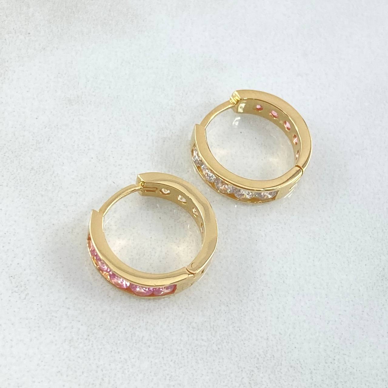 Candongas Doble Faz Tupido 3.35gr / 1.5cm / Nac.Esp. Oro 18K