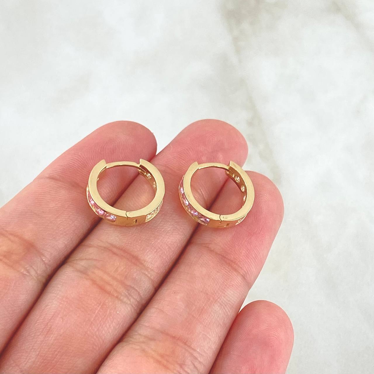 Candongas Doble Faz Tupido 3.35gr / 1.5cm / Nac.Esp. Oro 18K