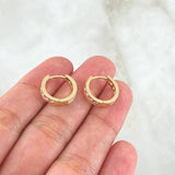 Candongas Doble Faz Tupido 3.35gr / 1.5cm / Nac.Esp. Oro 18K