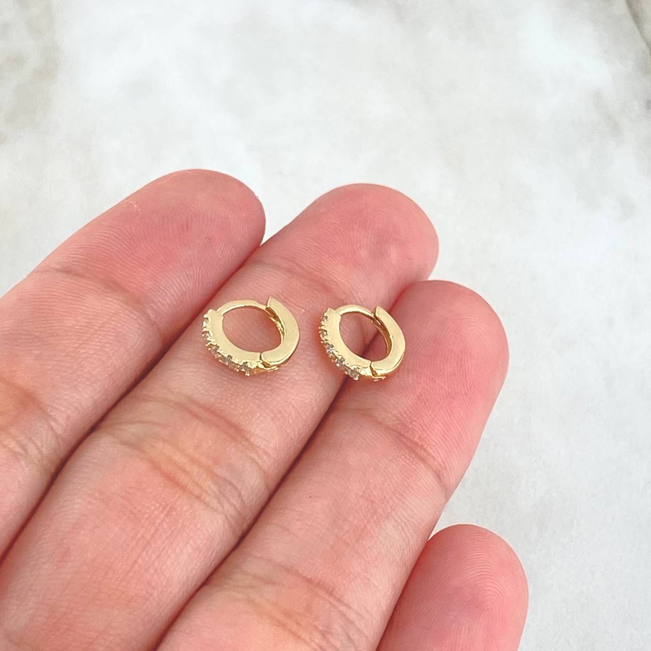 Hoop Earrings Tinny 1.05gr / 0.3in / Special Pearl 18K Gold