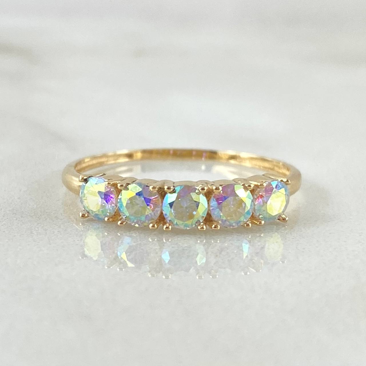 Anillo Linea Tupida 2.2gr / T7 1/4 / Nac.Esp. Oro 18K