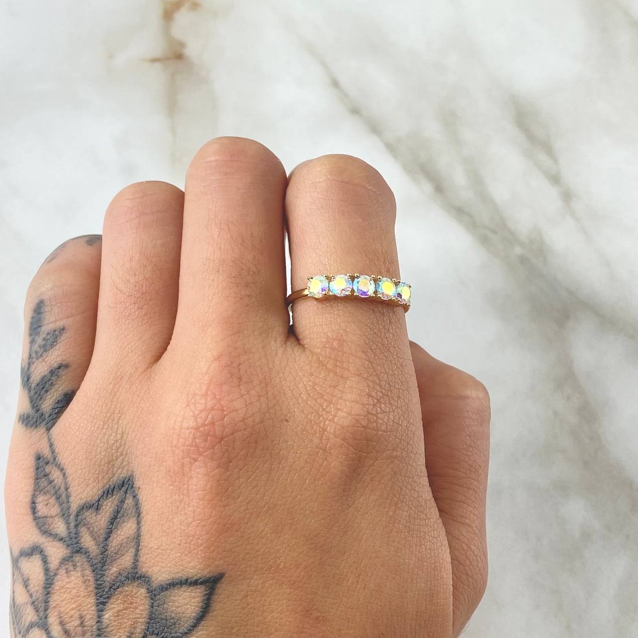 Anillo Linea Tupida 2.2gr / T7 1/4 / Nac.Esp. Oro 18K