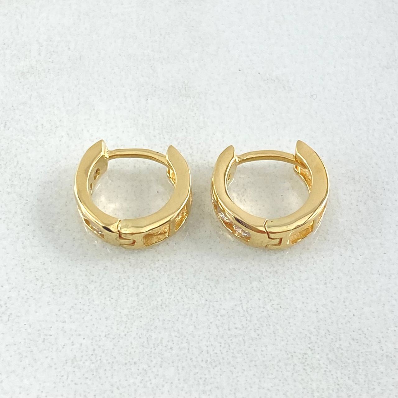 Hoop Earrings Track 1.85gr / 1cm / Special Pearl 18K Gold ©