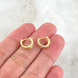Hoop Earrings Track 1.85gr / 1cm / Special Pearl 18K Gold ©