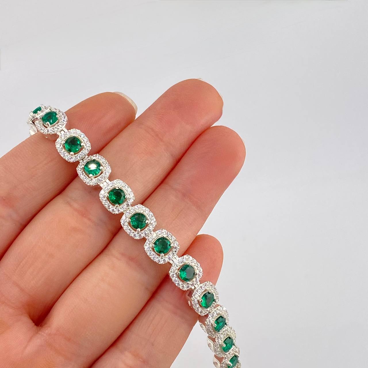 Square Tennis Bracelet 20g / 7 in / 7.7mm Silver 925
