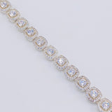 Square Tennis Bracelet 21.55g / 7 1/4 in / 7.7mm Silver 925