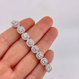 Square Tennis Bracelet 22.05g / 7 1/4 in / 7.7mm Silver 925