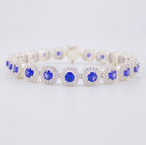 Square Tennis Bracelet 20.95g / 7 1/4 in / 7.6mm Silver 925