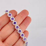 Square Tennis Bracelet 20.95g / 7 1/4 in / 7.6mm Silver 925