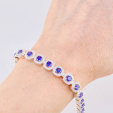Square Tennis Bracelet 20.95g / 7 1/4 in / 7.6mm Silver 925