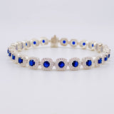 Square Tennis Bracelet 22.65g / 8 1/4 in / 7.7mm Silver 925