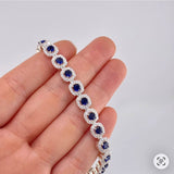 Square Tennis Bracelet 22.65g / 8 1/4 in / 7.7mm Silver 925