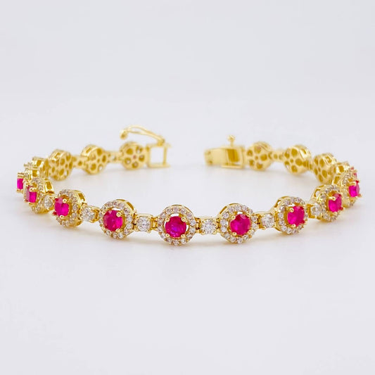 Tennis Bracelet 17.8g / 7 1/4 in / 6.5mm Yellow Gold 18K