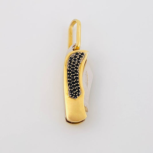 Pendant Razor 7.95g / 1 1/2 in Two-Tone Yellow White Gold 18K