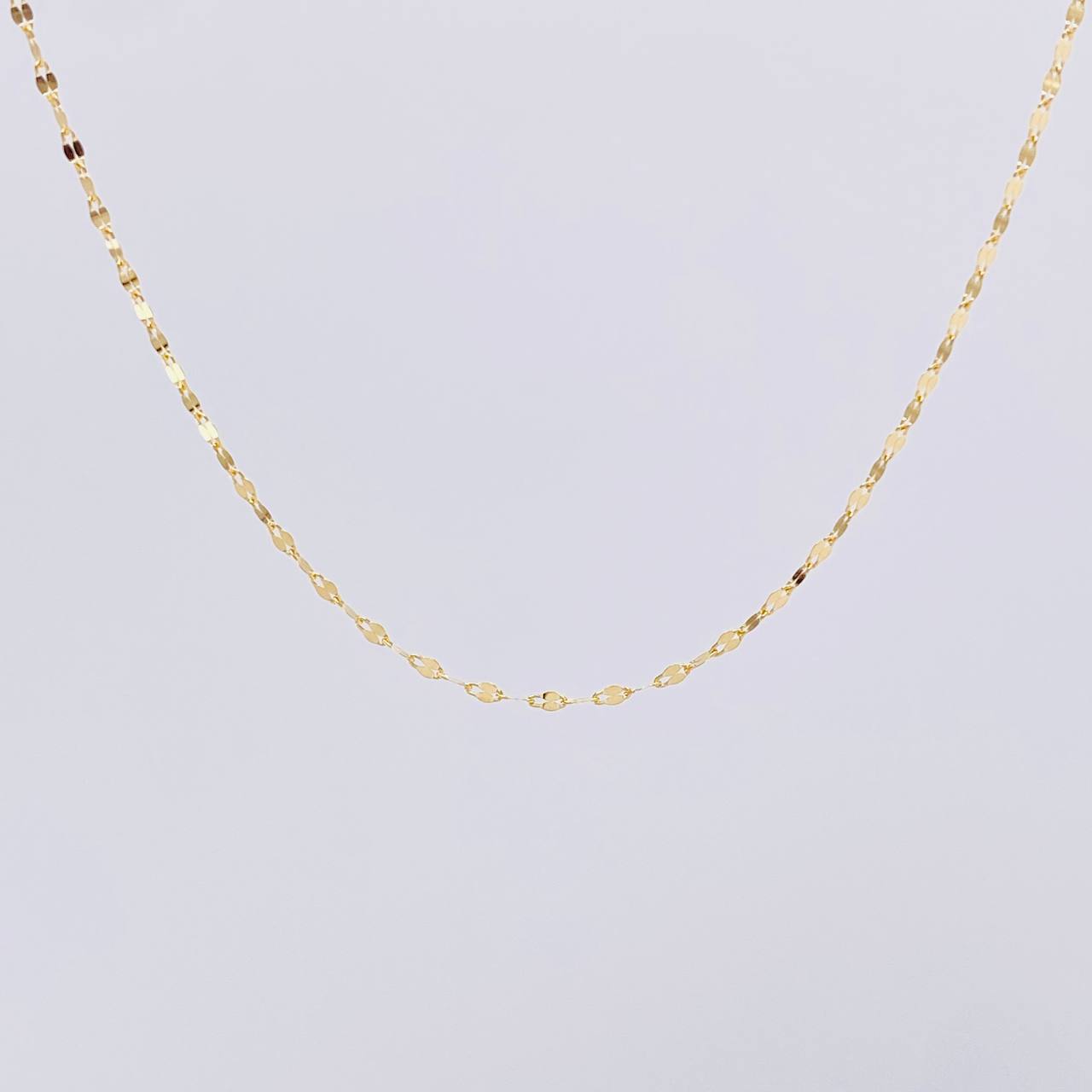 Mirror Flower Chain 0.6g / 18 in / 1.3mm 18K Yellow Gold