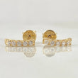 Stud Earrings Nail Line 1.2gr / 1cm / Special Pearl 18K Gold