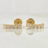 Stud Earrings Nail Line 1.2gr / 1cm / Special Pearl 18K Gold