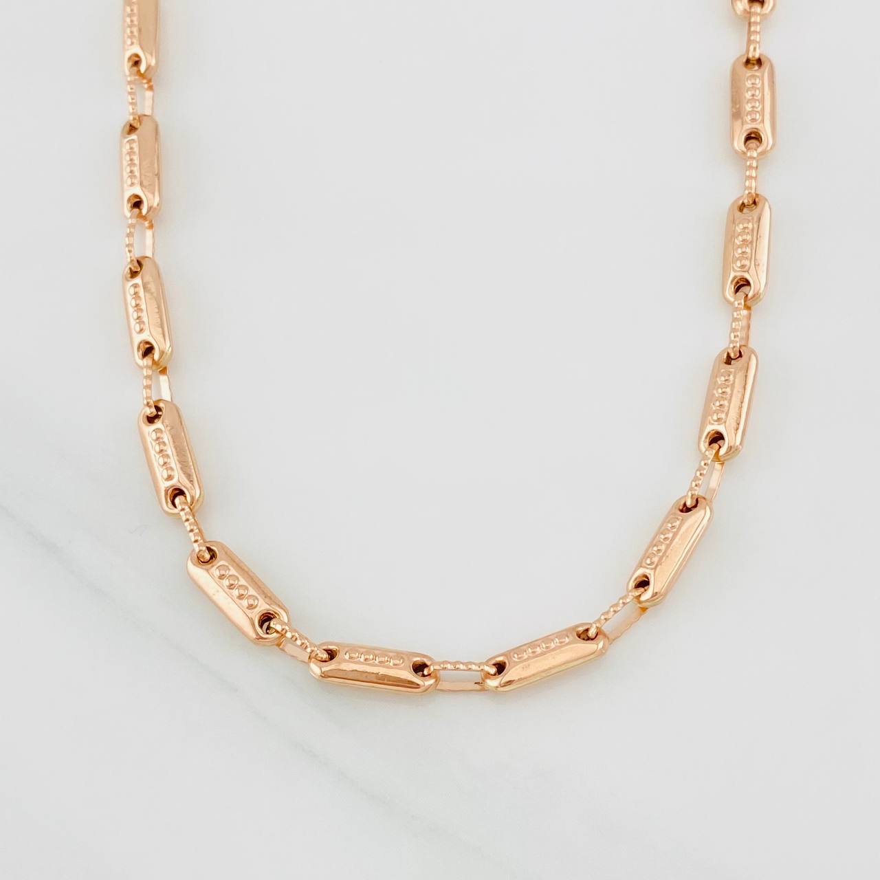 Cadena Rustica Cilindro 14.05g / 26 in / 3.93mm Oro Rosa 18K
