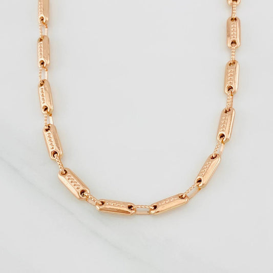 Cadena Rustica Cilindro 14.05g / 26 in / 3.93mm Oro Rosa 18K