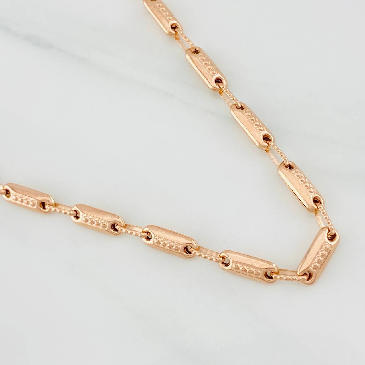 Cadena Rustica Cilindro 14.05g / 26 in / 3.93mm Oro Rosa 18K