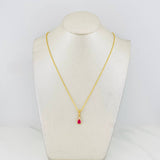 Rope Chain Set + Tear Drop Halo Pendant / 2.05g / 18 in Yellow Gold 18K
