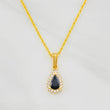 Set Rope Chain + Tear Halo Pendant / 2.05g / 20 in 18K Yellow Gold