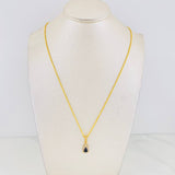 Set Rope Chain + Tear Halo Pendant / 2.05g / 20 in 18K Yellow Gold