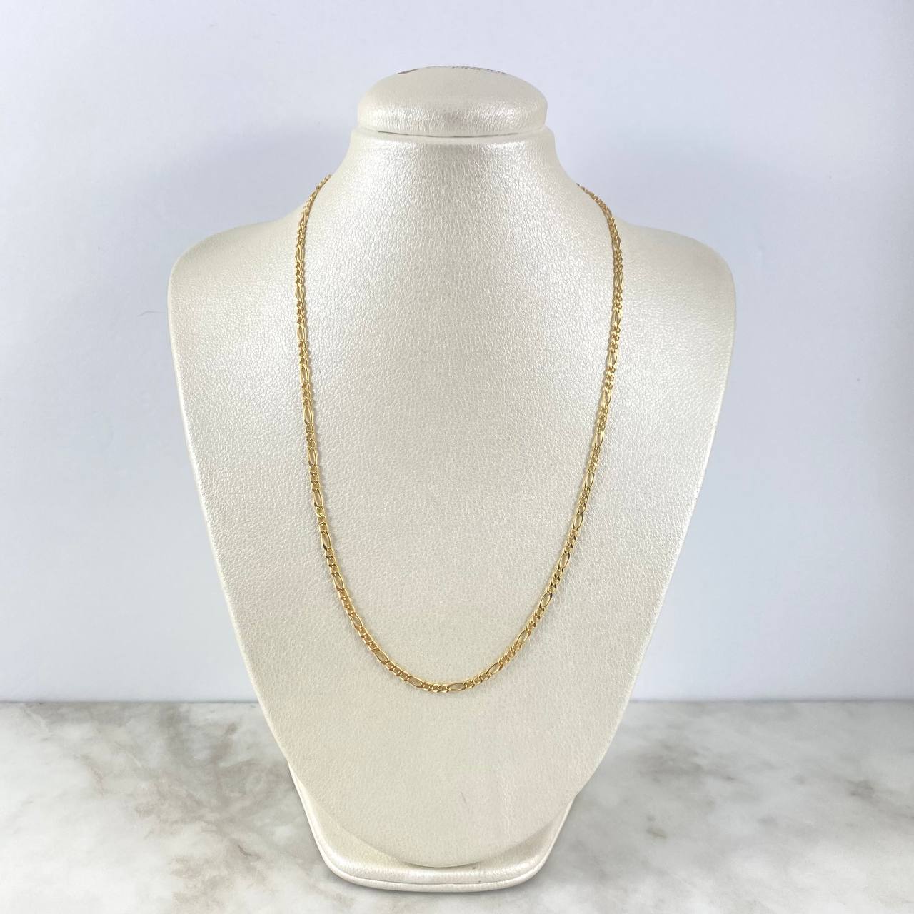 Cadena Figaro 6.45gr / 23 1/2 in / 3.2mm Oro Amarillo +1 18K