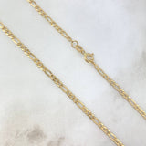 Cadena Figaro 6.45gr / 23 1/2 in / 3.2mm Oro Amarillo +1 18K