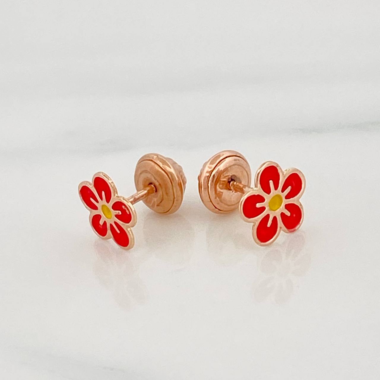 Topos Flor 0.7 g / in / 7.3 mm Oro Rosa 18K
