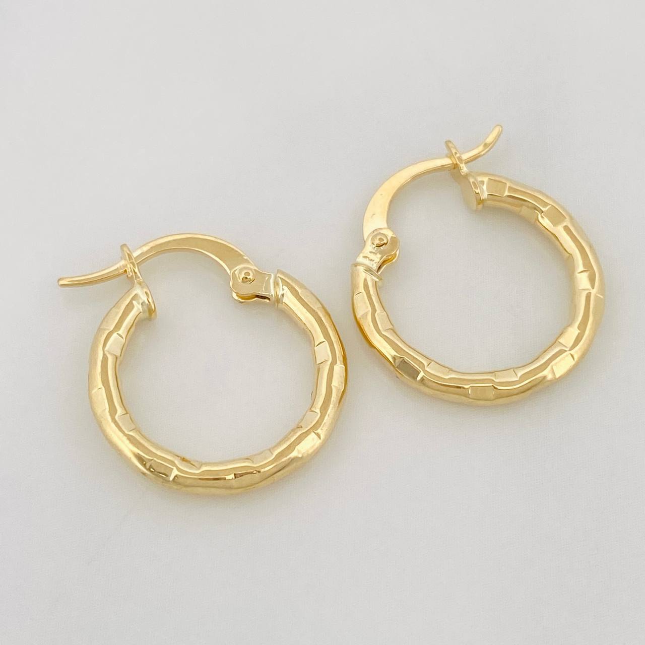 Hoop Earrings Val 1.3 g / 3/4 in Yellow Gold 18K