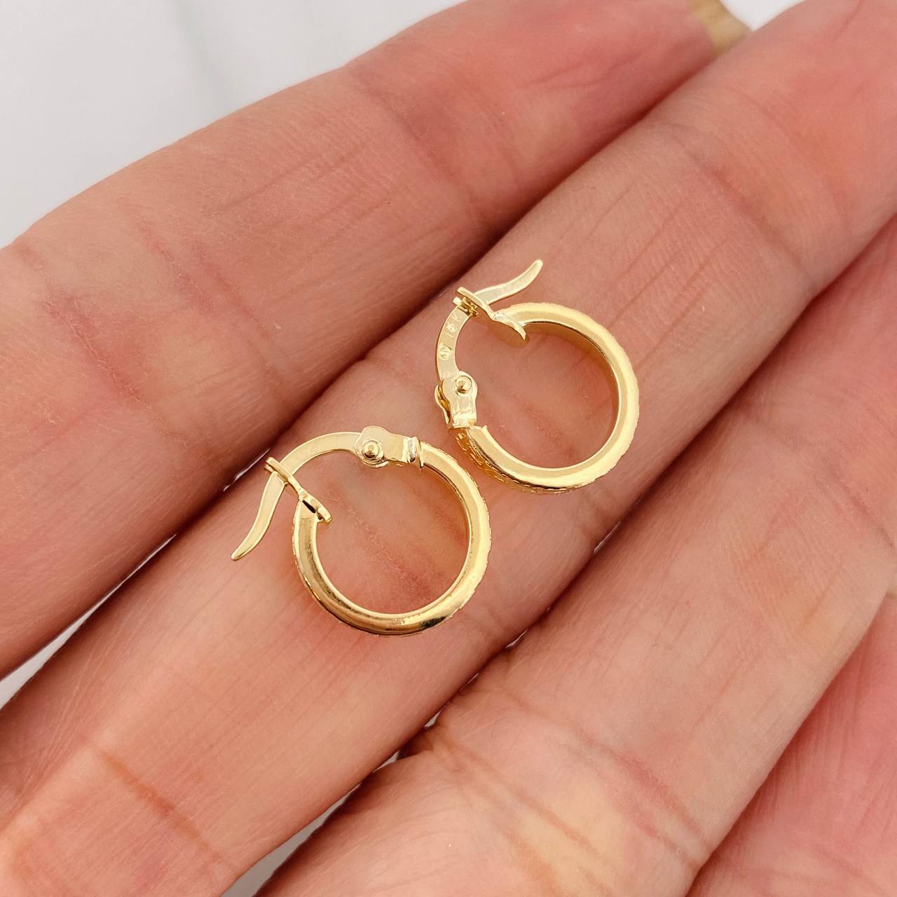 Hoop Earrings Tribal 1 g / 1/2 in 18K Yellow Gold