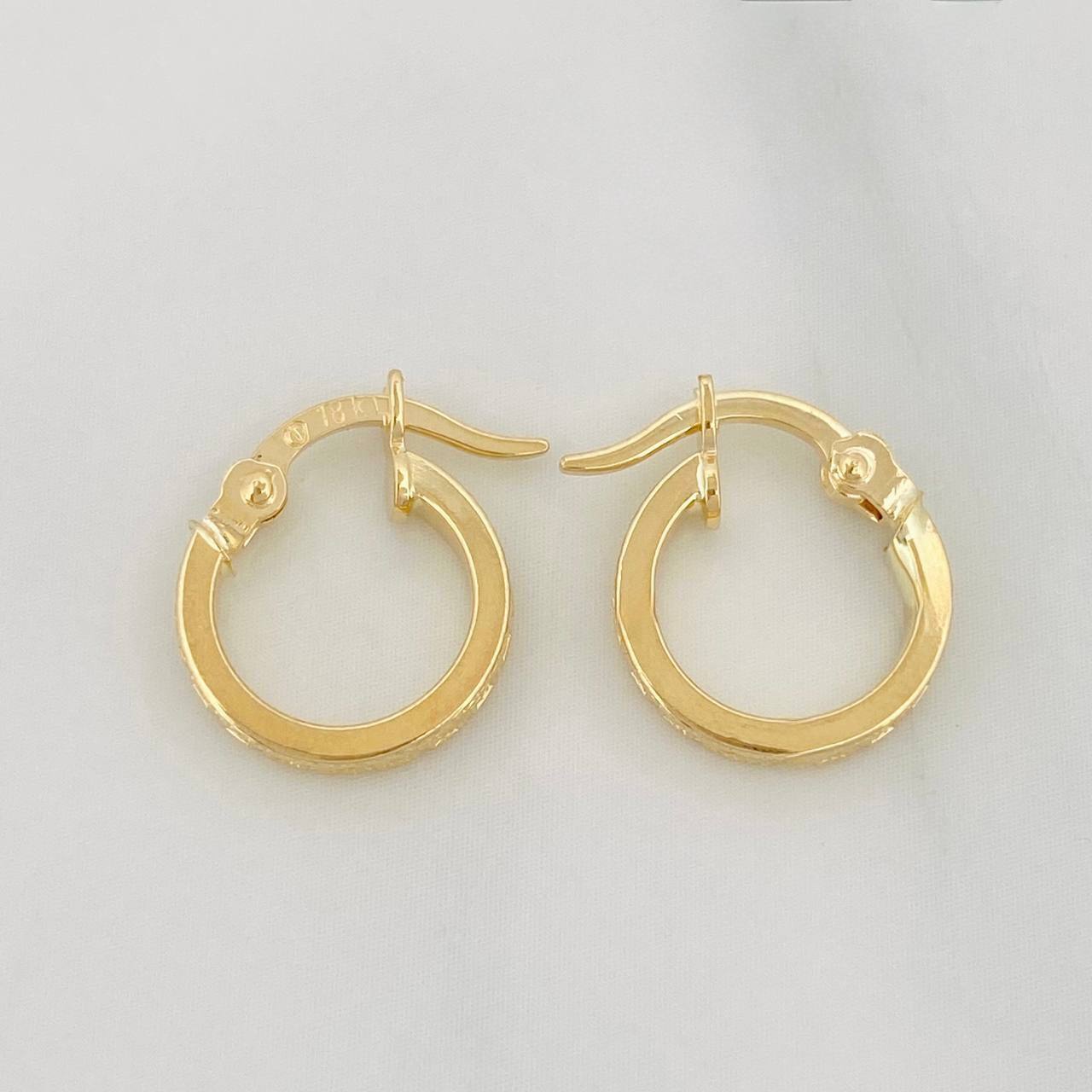 Hoop Earrings Tribal 1 g / 1/2 in 18K Yellow Gold