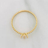 Anillo Solitario Esferas 1.45 g / T8 Oro Amarillo 18K