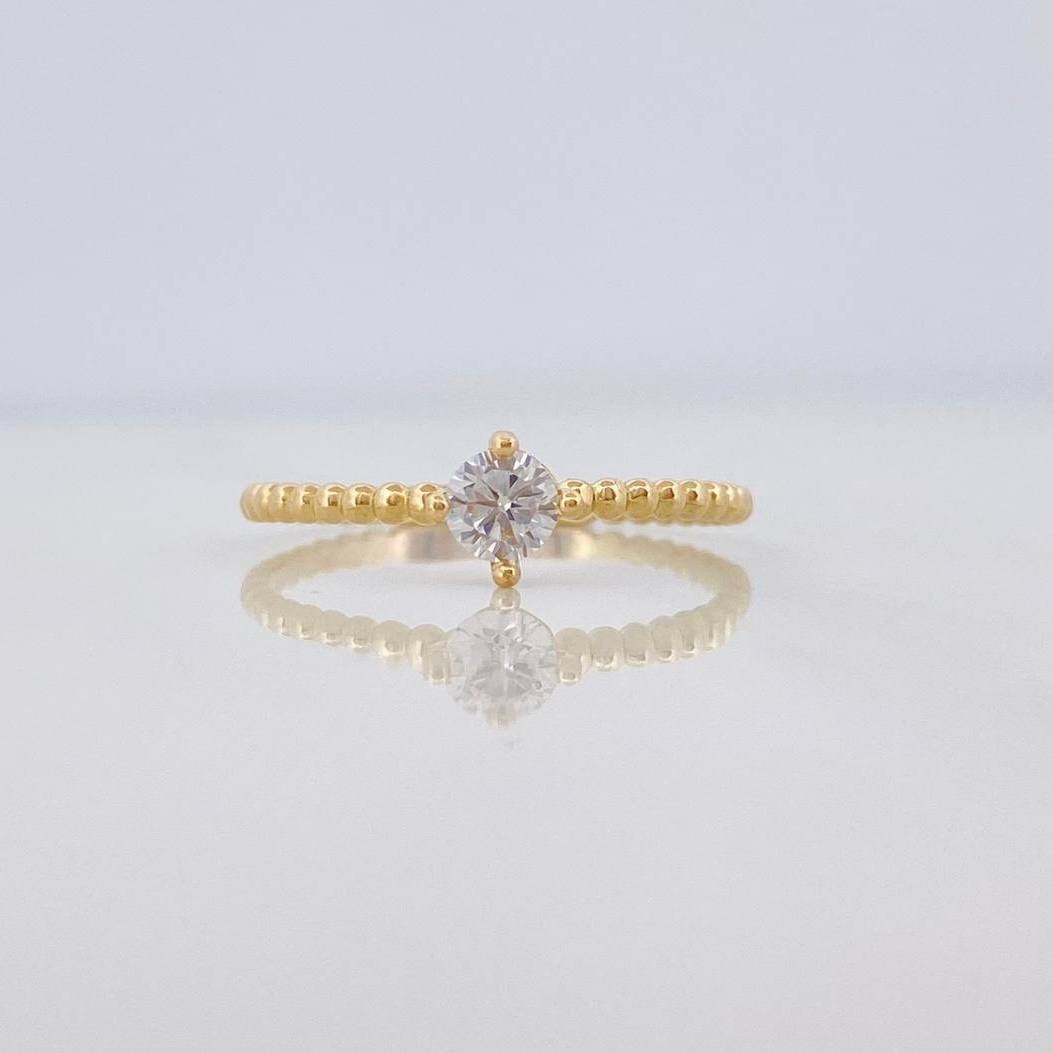 Anillo Solitario Esferas 1.45 g / T8 Oro Amarillo 18K