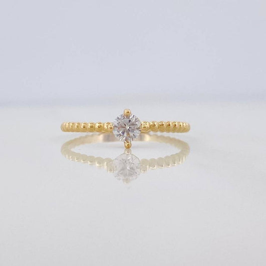 Anillo Solitario Esferas 1.45 g / T8 Oro Amarillo 18K