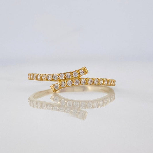 Anillo Lineas cruzadas 1.2g / T4 3/4 Oro Amarillo 18K