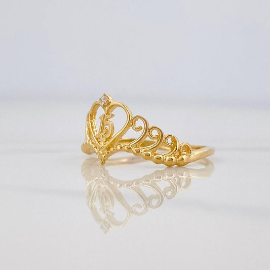 Anillo 15'S Corazon 1.4 g / T5 Oro Amarillo 18K