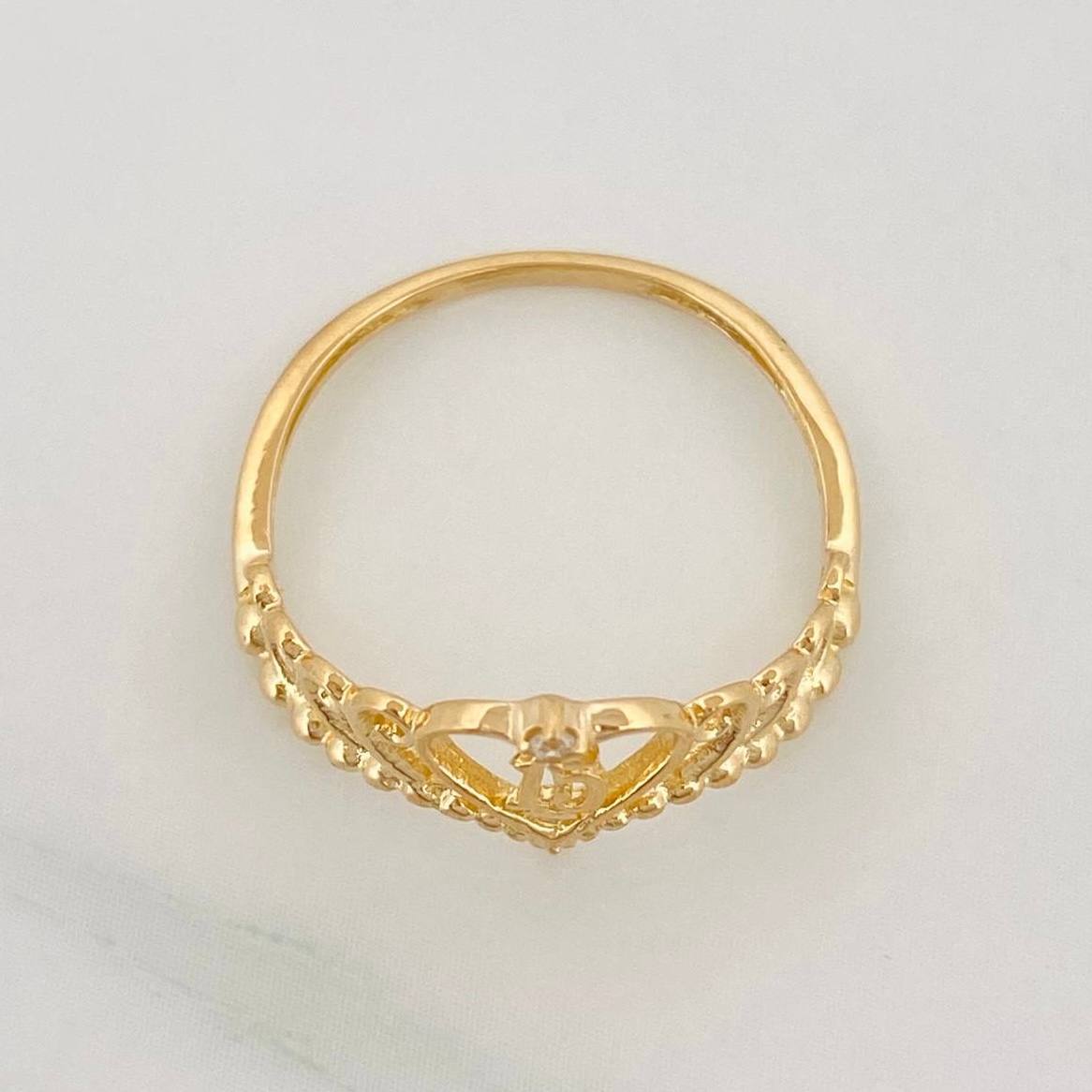 Anillo 15'S Corazon 1.4 g / T5 Oro Amarillo 18K