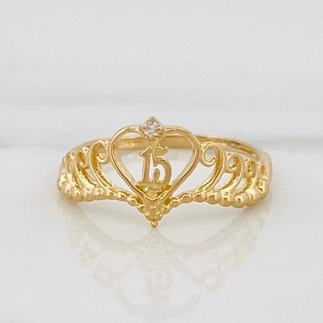 Anillo 15'S Corazon 1.4 g / T5 Oro Amarillo 18K