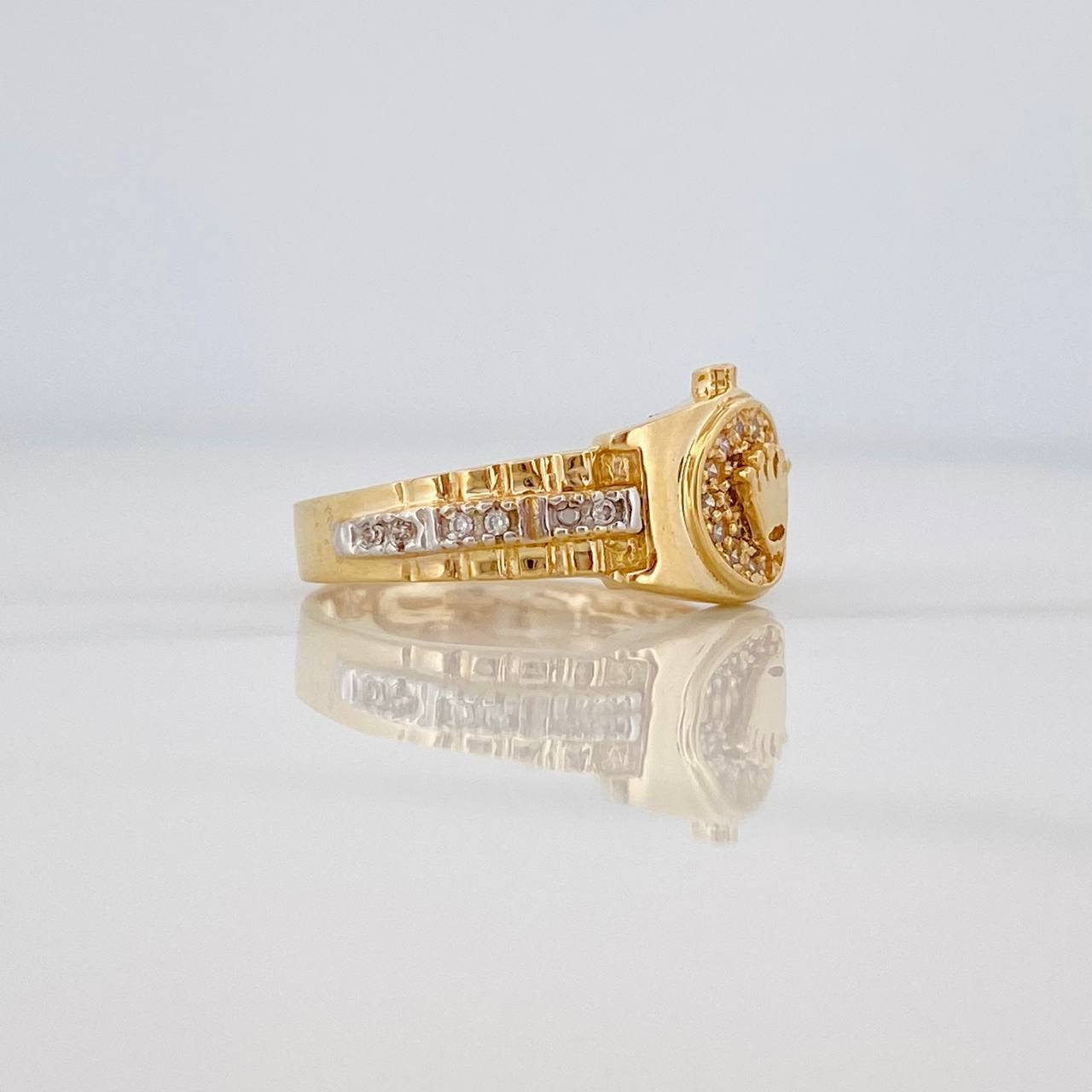 Crown Ring 3.95 g / T6 3/4 Two Yellow White Gold 18K