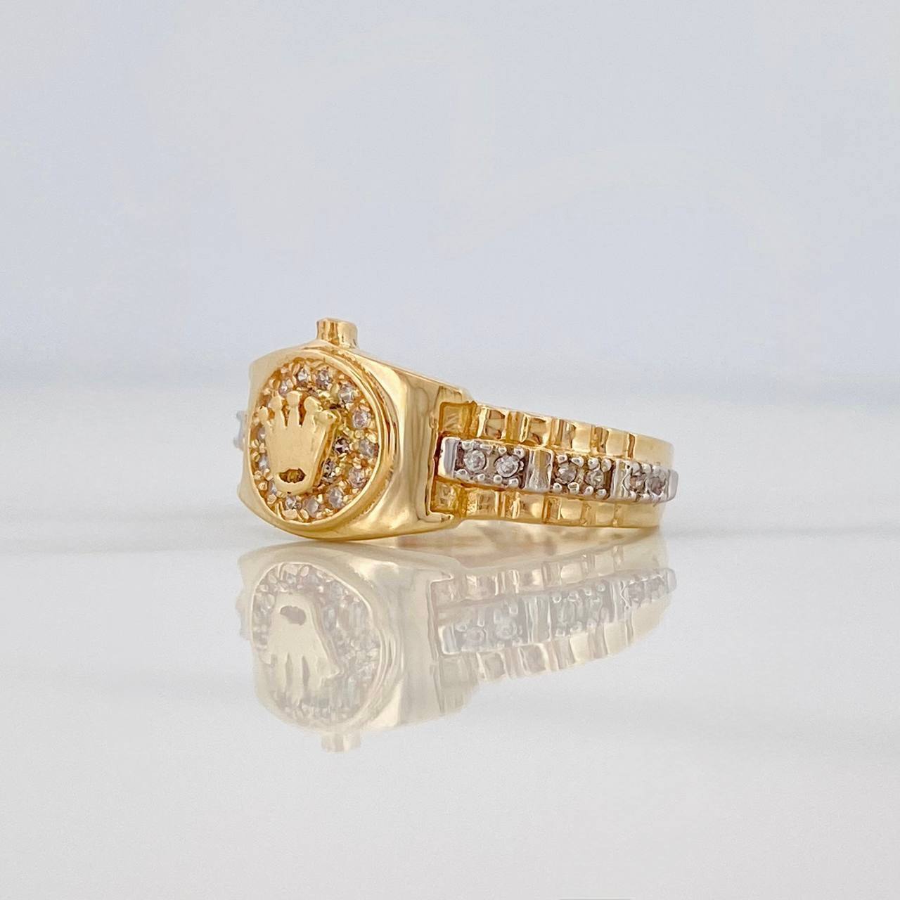 Crown Ring 3.95 g / T6 3/4 Two Yellow White Gold 18K