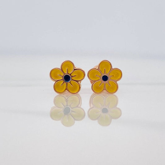 Stud Earrings Flower 0.65 g / in / 7.4 mm Rose Gold 18K