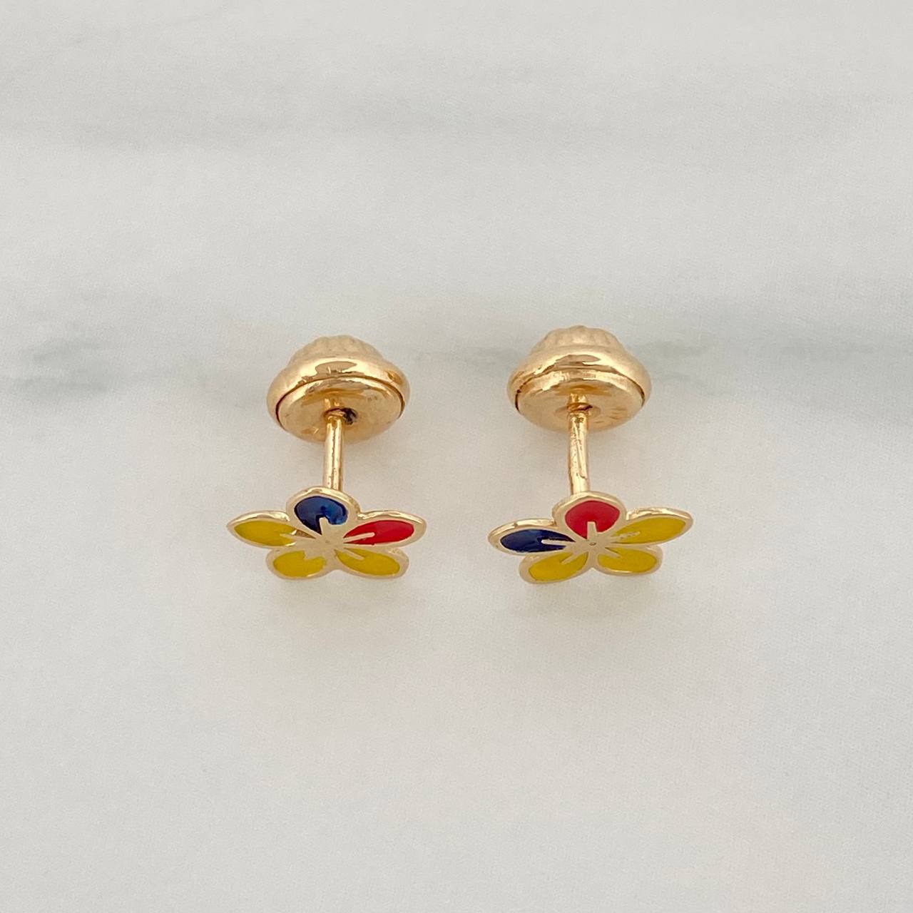 Topos Flor Tricolor 0.7 g / in / 7.4 mm Oro Rosa 18K